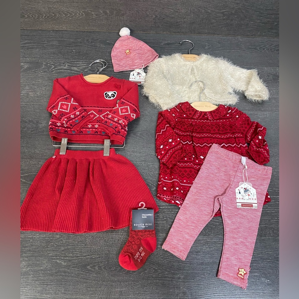 Red and Cream Kids Matching Set